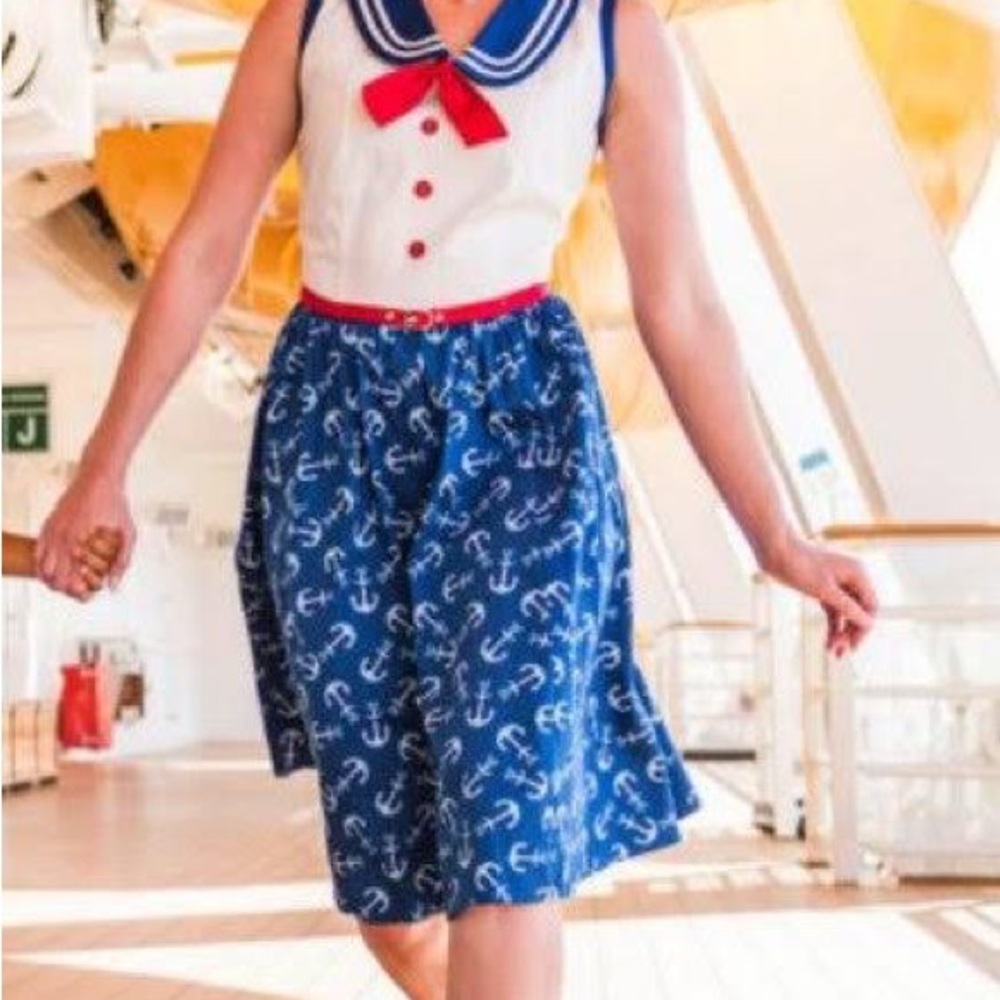 NWT Disney Dress Shop DCL Cruise Line Anchors Dress Women's Size XL